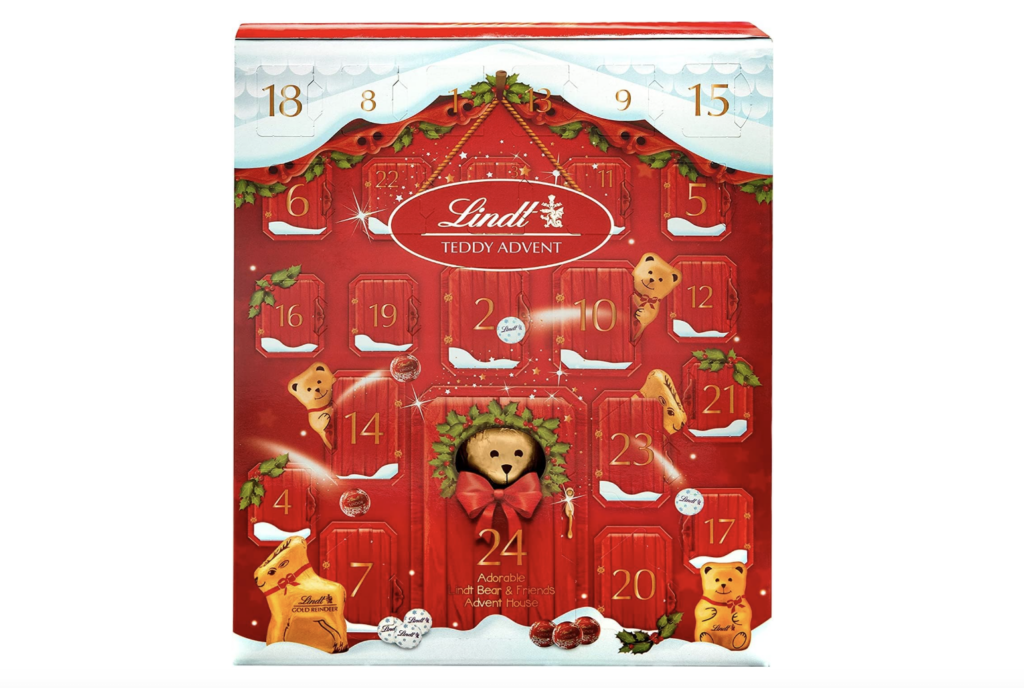 lindt bear advent calendar, best chocolate advent calendar